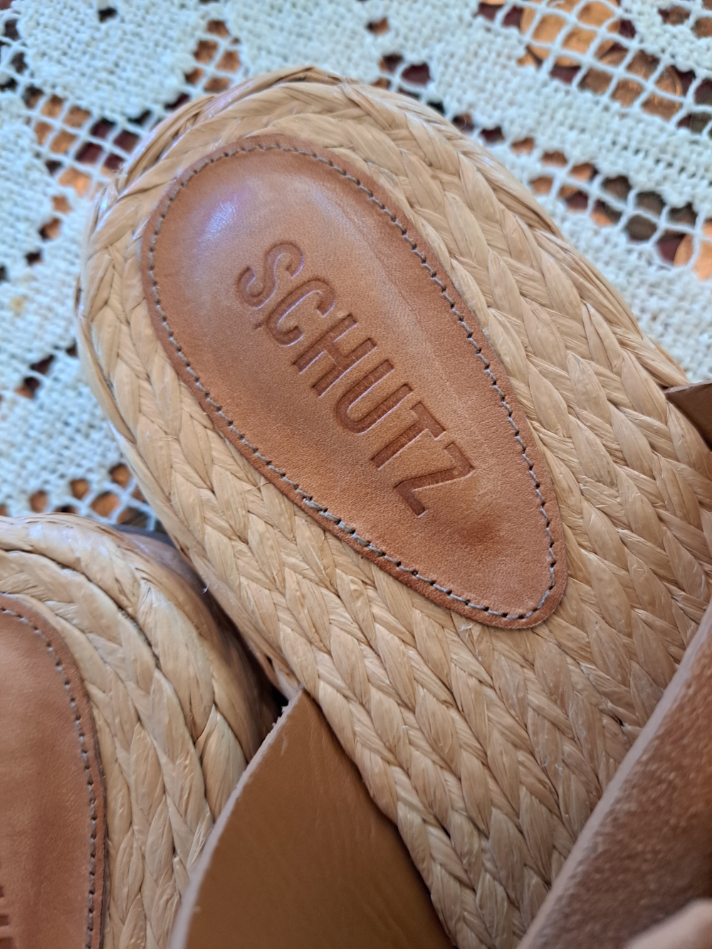 Schutz Enola Rope Suede Slide Sandals with Gold Buckles 6b New - Picture 3 of 4